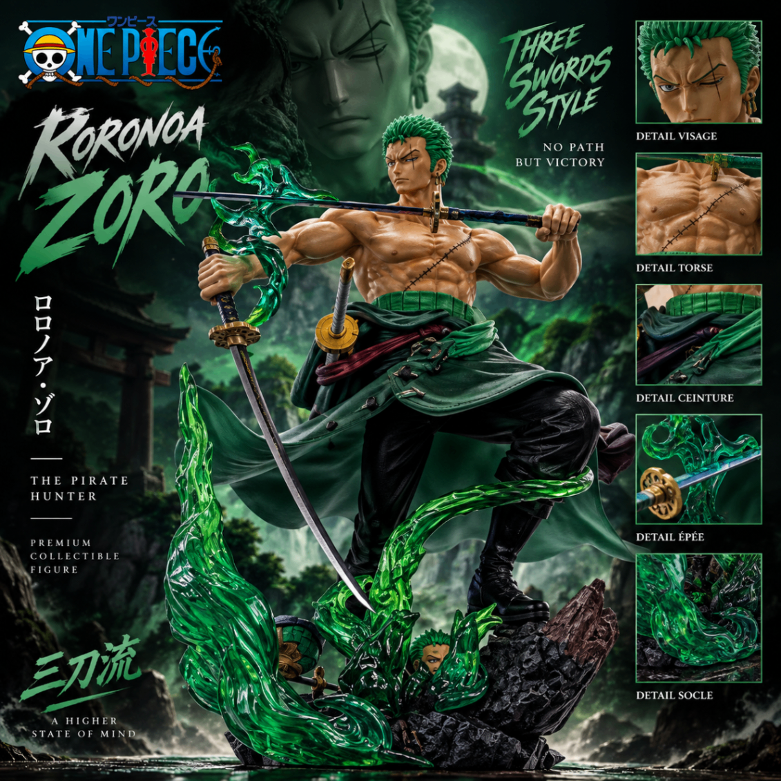 Figurine Zoro aura verte