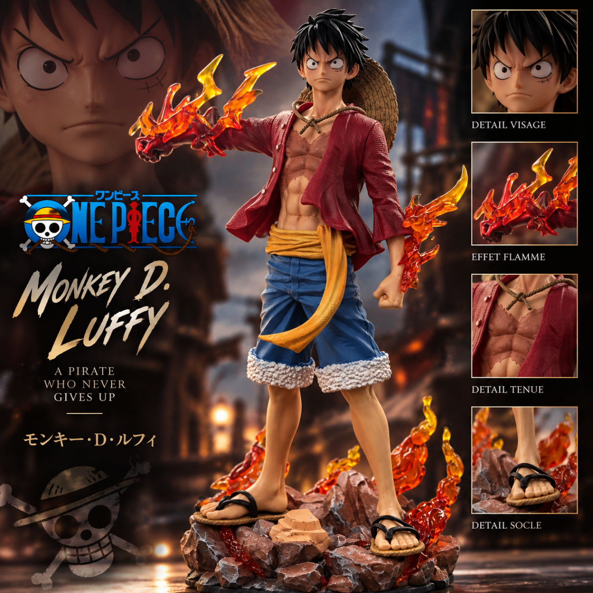 Figurine Luffy double flamme